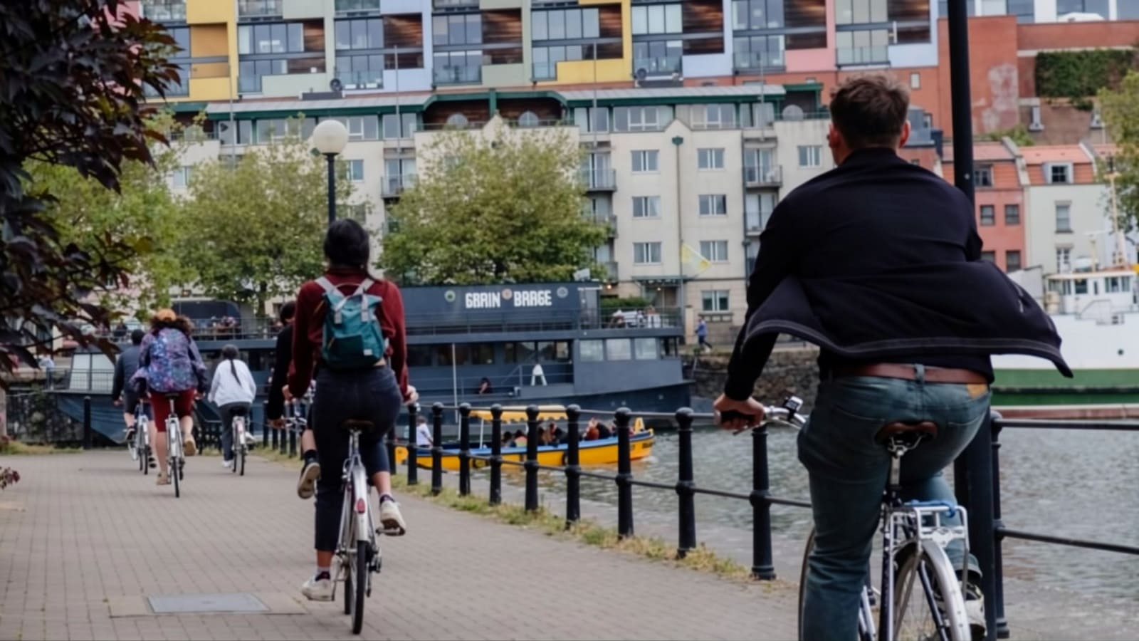 Cycling around Bristol Harbourside