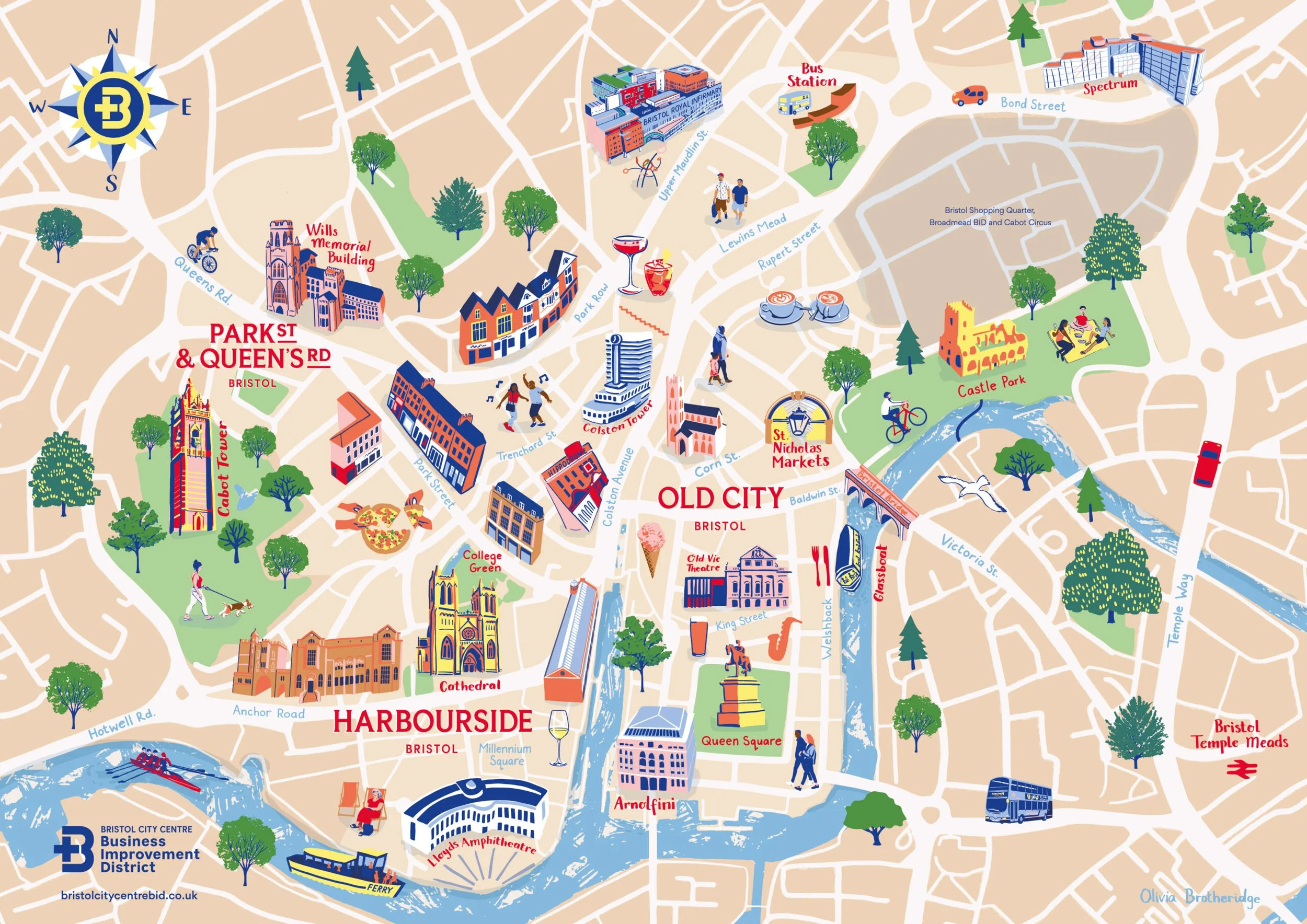Illustrated map of Bristol